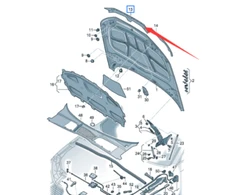 VAG AUDI A5 priekinio dangčio apsauginė juostelė originali 8W6823124