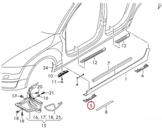 VAG AUDI A6 15-18 Priekinis kairės pusės lizdo padėklo dangtelis Originalus 4G0853445B