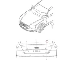 VAG AUDI A6 Allroad A6/S6 A7 galinė bagažinės emblema "50 TDI" originali 4G0853744E2ZZ