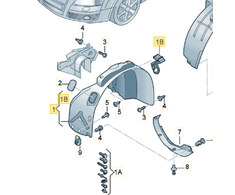 VAG AUDI A6 C6 2004 - 2008 Priekinis sparnas apsauga nuo purvo purslų kairė originali 4F0821133H