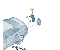 VAG Audi A6 C6 Saloon NS Dešinysis bagažinės šoninis žibintų klasterio apvadas originalus 4F5853268E01C