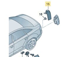 VAG Audi A6 C6 Saloon NS Dešinysis bagažinės šoninis žibintų klasterio apvadas originalus 4F5853268E01C