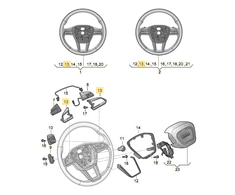 VAG AUDI A6 vairo valdymo jungiklio apvado liejinys M Originalus 4K04196893Q7