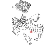 VAG Audi A8 D3 aušinimo skysčio vamzdžiai į šildytuvo matricą su oro išleidimo vožtuvais Originalūs 4E2819372