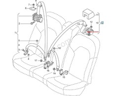 VAG Audi A8 Galinės Centrinės Sėdynės Diržas 4H0857807MDBJ 4H0857807M DBJ NAUJAS ORIGINALUS
