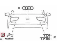 Vag Emblema Audi A1 2011 2017 Originalus 8X08537412ZZ