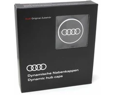 VAG "Audi Dynamic" besisukantis centrinis stebulės dangtelis juodas originalus 4M8071006A