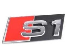 VAG AUDI NAUJA GENUINA A1 S1 2015-2018 PRIEKINĖ GROTELĖ S1 CHROMO ŽENKLAS EMBLEMA 8X0853736A