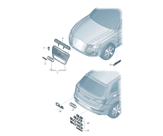 VAG AUDI Q3 2012-2016 2.0TDI bagažinės emblema chromo spalvos originali 8E0853743E2ZZ