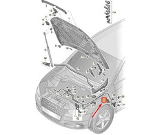 VAG Audi Q3 8U variklio dangčio atleidimo rankena LHD originali 8U18235334PK