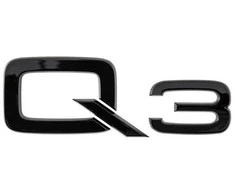 VAG AUDI Q3 logotipas Juodas bagažinės SQ3 RSQ3 ženkliukas 83A071803 Originalus