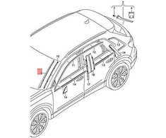 VAG AUDI Q3 RSQ3 F3B F3N Vandens deflektoriaus juosta satino juodos spalvos originali 83A854327C9B9