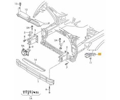 VAG AUDI Q5 2009-2016 Priekinio bamperio atramos laikiklis dešinėje O/S originalus 8R0807284C