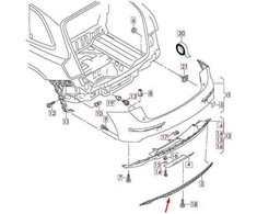 VAG Audi Q5 8R Galinis Bamperis Centrinė Apatinė Grotelė 8R0807823F NAUJA ORIGINALI 2014