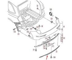 VAG Audi Q5 8R Galinis Bamperis Centrinė Apatinė Grotelė 8R0807823F NAUJA ORIGINALI 2014