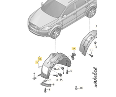 VAG AUDI Q5 8R priekinio dešiniojo sparno vidinis pamušalas originalus 8R0821172M