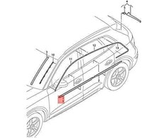 VAG AUDI Q5 FYB lango plyšio sandariklis su apdailos juostele iš aliuminio 80A853283L3Q7 originalus