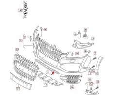 VAG Audi Q7 4L Priekinis Bamperis Centrinė Apatinė Grotelė 4L0807683BT94 NAUJA ORIGINALI 2015