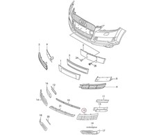 VAG AUDI Q7 V12 07-16 N/S kairės pusės priekinio bamperio apatinės grotelės originalios 4L0807675BT94
