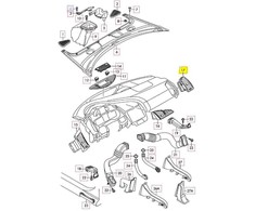 VAG Audi R8 07-12 Priekinis prietaisų skydelis O/S Dešinysis oro ventiliacijos vamzdis LHD originalus 423820902H77