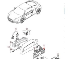 VAG Audi R8 42 Priekinės Kairės Pusės Išorinė Durų Rankena 420837207A NAUJA ORIGINALI 2015