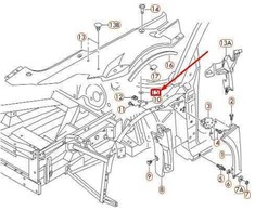 VAG AUDI R8 42 Priekinio sparno laikiklio ploviklis WHT002490 NAUJAS ORIGINALUS