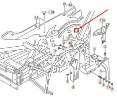 VAG Audi R8 4S priekinio sparno vidinis sandariklis originalus 420821218D