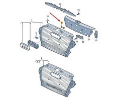 VAG AUDI RS3 15-16 priekinio bamperio centro grotelių tvirtinimo elementas 8V4853755 Originalus