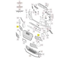 VAG AUDI RS6 13 18 Dešinės priekinės bamperio rūko žibinto grotelės Original 4G0807682TT94