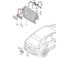 VAG AUDI RSQ3 RS LOGO emblema radiatoriaus grotelėms Originali 8U0853736A2ZZ