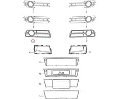 VAG Audi S6 4F C6 Oro grotelės išorinės juodos originalios 4F0807681F01C