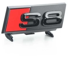 VAG "Audi S8" užrašas Juoda emblema Logotipas Radiatoriaus grotelės originalios 4N0071805