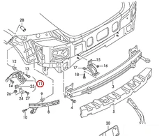 VAG AUDI TT 07-14 N/S kairės pusės galinio bamperio atramos laikiklis originalus 8J0807453B