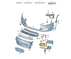 VAG AUDI TT FV MK3 Priekinis bamperis Dešinysis oro kreipiančiosios grotelės 8S0807682H9B9 Originalus