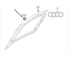 VAG AUDI TTRS Galinis bagažinės ženkliukas Juoda emblema Lipdukas Originalus 8S0853740A