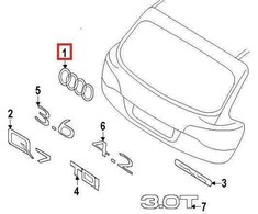 VAG AUTENTIŠKAS OEM Audi Q7 Q5 A8 R8 Galinis Bagažinės Žiedų Emblema Ženklelis 4H0853742A2ZZ
