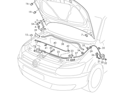 VAG Dangčio Užrakto Trosas Volkswagen Polo Vento 2013 2017 Originalus 6R0823535