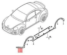 VAG Dangtis Dešinysis Apatinis Satino Juodos Spalvos Volkswagen Beetle 2012 2017 Originalus 5C58538969B9