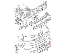 Vag Dangtis Platinos pilkas Audi Tt Coupe 8J3 Originalus 8J0807421S1RR