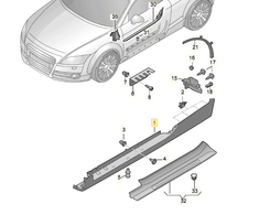 Vag Dažyta Slenksčio Danga Audi Tt 07 14 Originalus 8J0853856DGRU