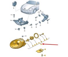 Vag Dujų Išlydžio Žibintas Volkswagen Beetle Novo Fusca 2013 Originalus 5C1941032C