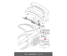 Vag Dvigubas Lipniu Kaspiu 1 Setas Audi Tt Tts Ttrs 2010 2014 Originalus 8J0898940
