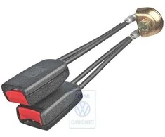 VAG Dvigubo Saugos Diržo Užraktas Satino Juodas Polo 6N 1995 2002 Originalus 6N0857488FCN