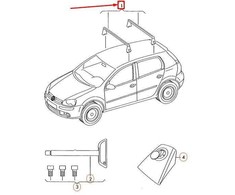 VAG Genuine Base Carrier Set 4-Door VW e-Golf Golf R32 GTI Rabbit 5G1 AU1 5G4071126