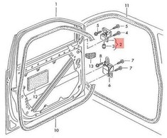 VAG Genuine durų vyrių kairysis viršutinis VW Caddy Polo Classic Derby Vento-Ind 6Q0831401C