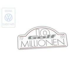 Vag Golf Mk2 Jetta Mk2 Adhesive Inscription Diamantsilber Ziegelrot Originalus 191853750JYG9