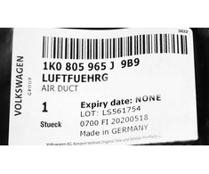 VAG Įsiurbimo Oro Kanalo Sklendė Satino Juodos Spalvos Volkswagen Jetta 2005-2017 Audi A3 2004-2013 Originalus 1K0805965J9B9