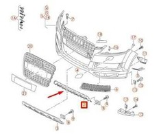 Vag Juodas Satinas Tinklas Audi Q7 2010 2015 Originalus 4L0807683E01C