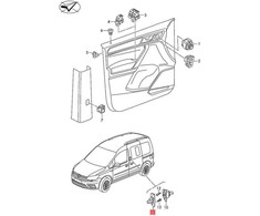 Vag Kontaktinė Plokštė Volkswagen Caddy 2011 2015 2016 Originalus 2K5907496