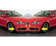 VAG NAUJAS AUDI A3 8P 08-13 S-LINE ORIGINALUS DEŠINIS PUSĖS BAMPE PLEIŠTAS ŽIBINTO GROTELĖS Juodas MATINIS